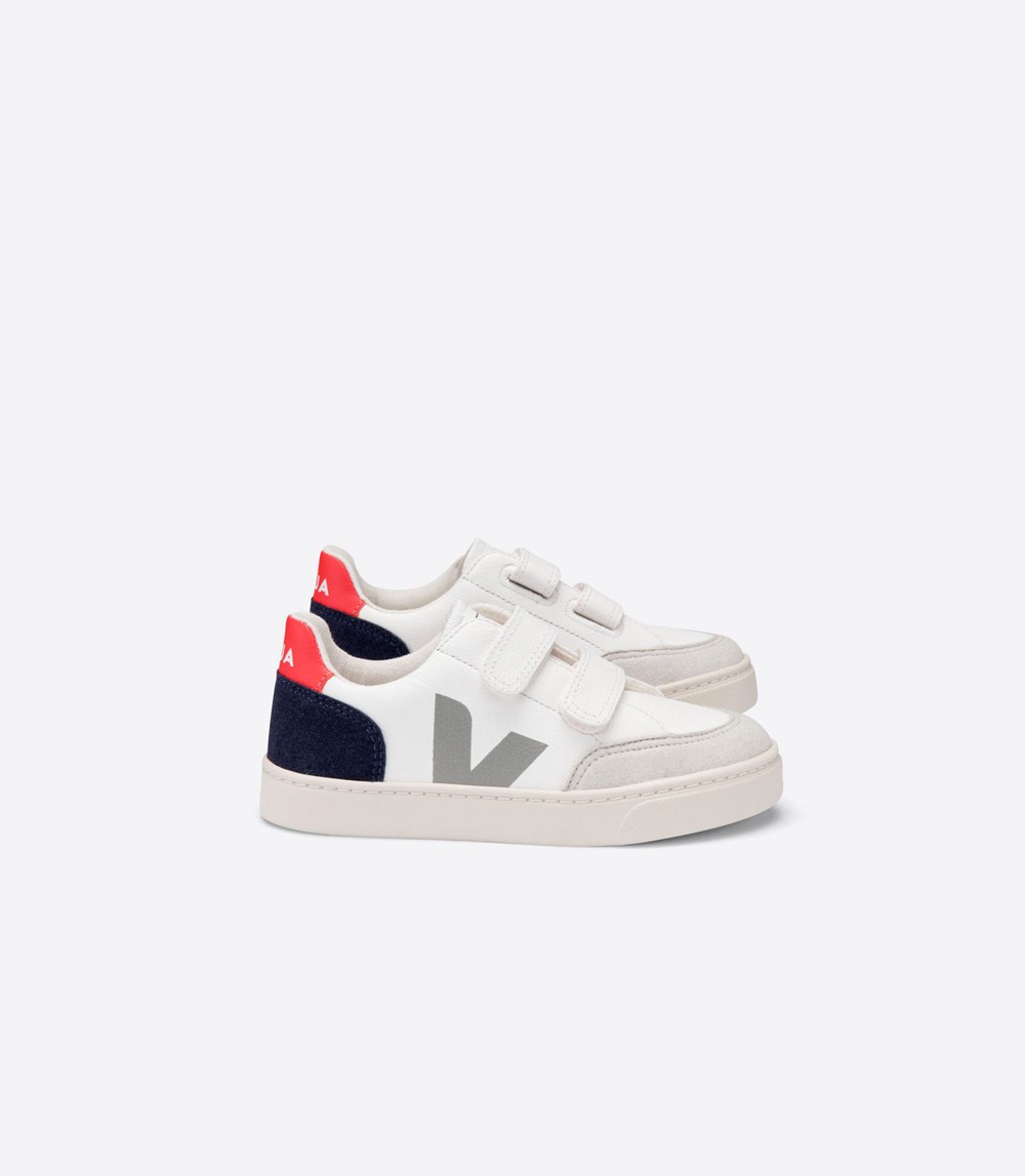 Veja Sneakers Barn - V-12 Velcro Chromefree - Vita - 098354-NGP